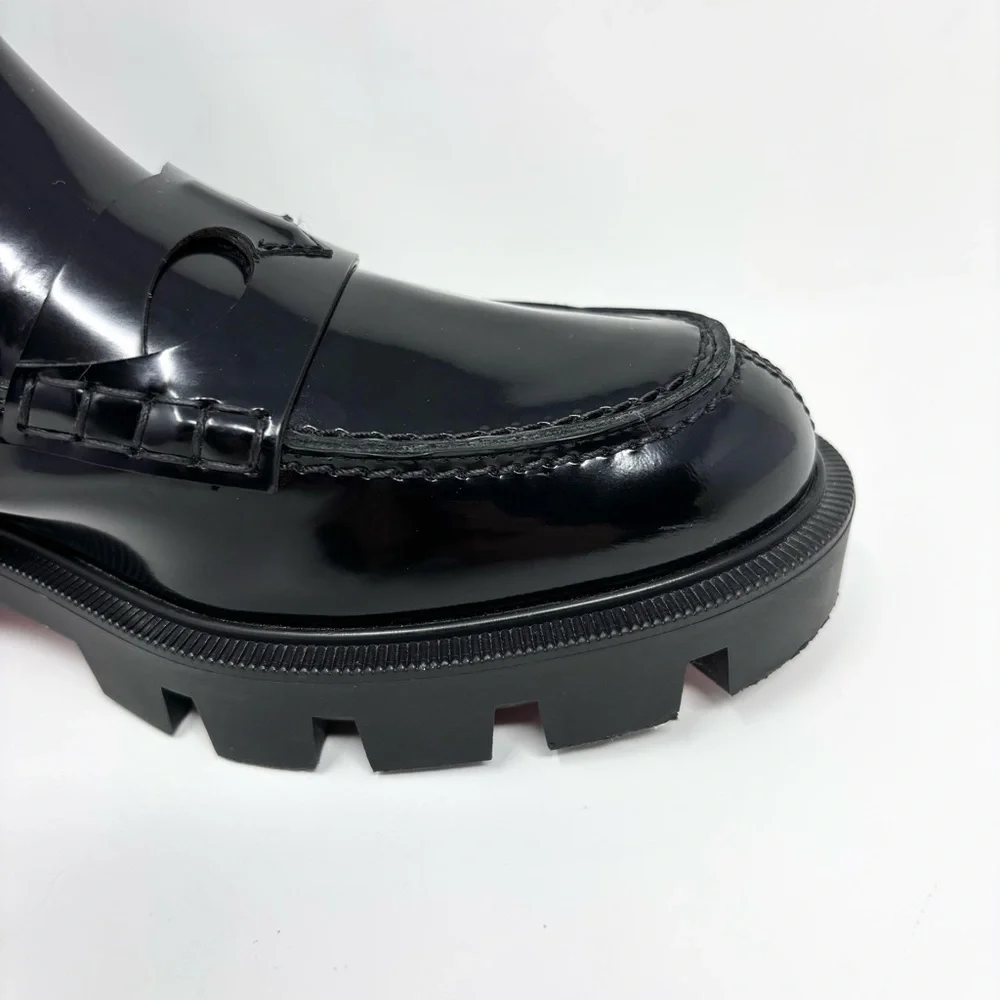 Christian Louboutin Montezu Chelsea Boots Black Brushed Leather Size 37 (US 7)